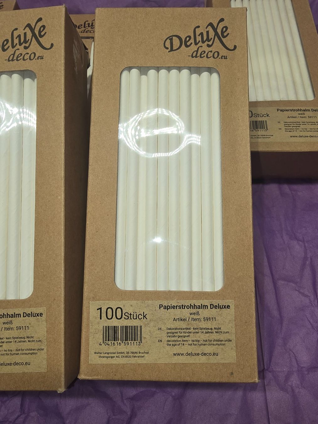 Bestecksets: 600 Stk. Papierstrohhalm Deluxe – Neu und originalverpackt aus Rebstein von James-Dean 1
