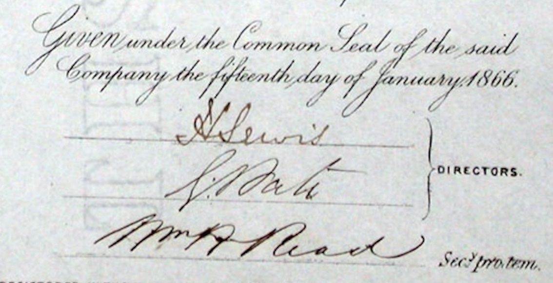 Dokumente: Charles Laffitte & Company Ltd - 1866 – Gebraucht aus Solothurn von Sgasche 1