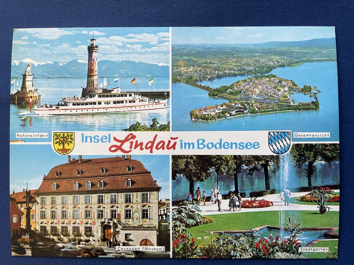 Cartoline postali: Alte Ansichtskarte Lindau Bodensee, 2 Schiffstempel MS – Usato da Neuhausen am Rheinfall venduto da Arielle55