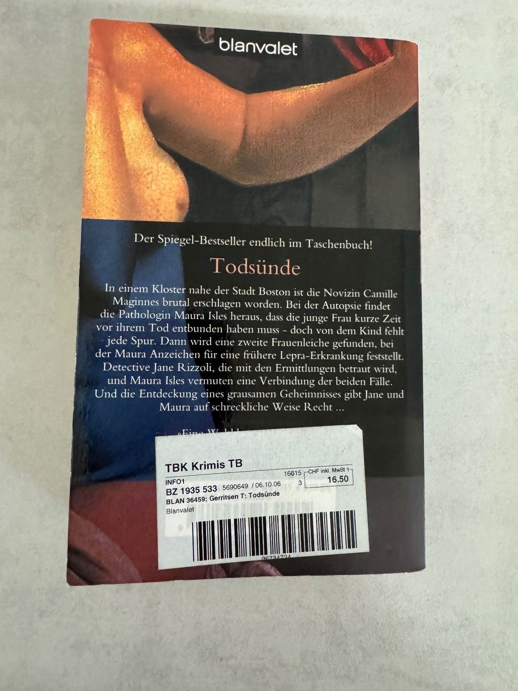 Libri: Tess Gerritsen - Todsünde – Usato da Geroldswil venduto da Jeremy11 1