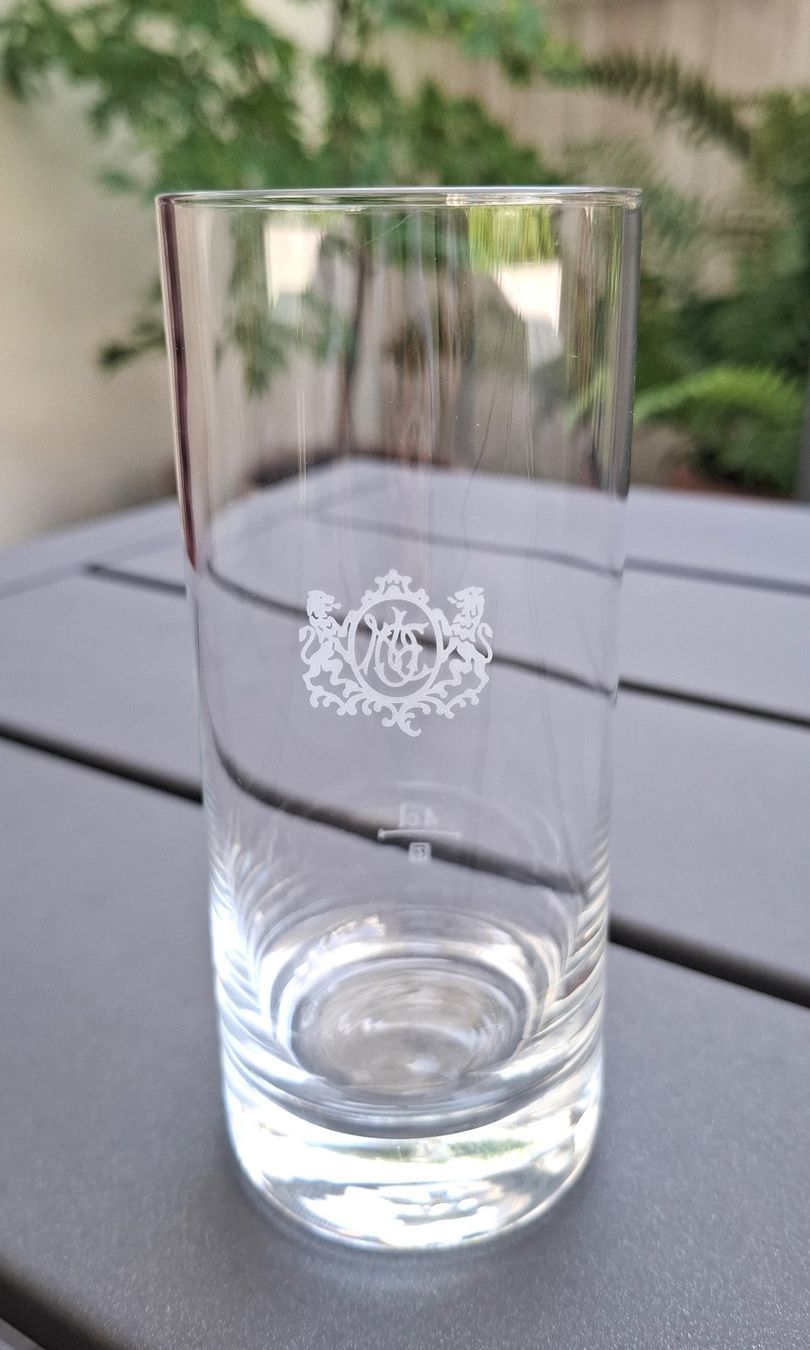 Bicchieri: WASSERGLAS  "Orientexpress", mit Wappen – Nuovo (secondo la descrizione) da Uster venduto da Posaunus