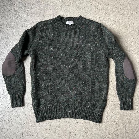 WALLACE & BARNES Pullover Wolle mit Ellbogen Patches 💚