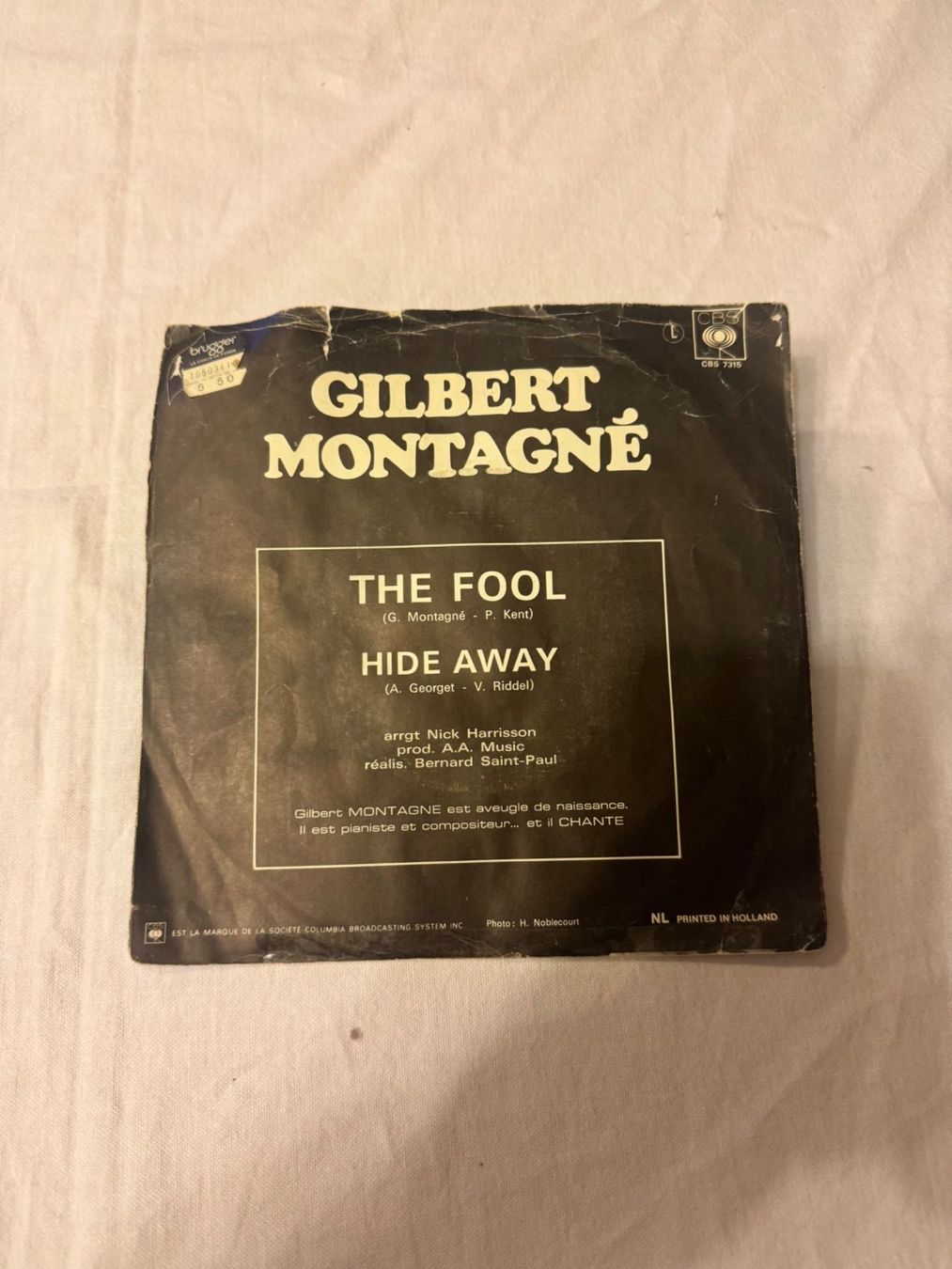 Dischi in vinile: Gilbert Montagné - The Fool / Vinyle 45T – Usato da La Chaux-de-Fonds venduto da Marteaux 1