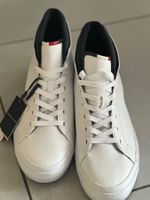 + Herren tommy hilfiger Leder sneakers high weiss 46 Neu