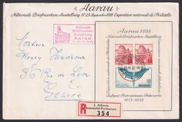W11 auf Brief, Aarauer Block 1938, Sonderstempel