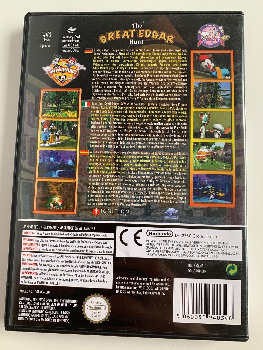 Nintendo Jeux: Nintendo GameCube ANIMANIACS The Great Edgar Hunt – D'occasion à Kaiseraugst par Marsupower 2
