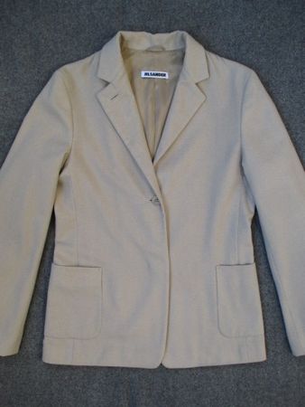 Jil Sander - 100% Kaschmir beiger Einreiher Blazer Jacke 36