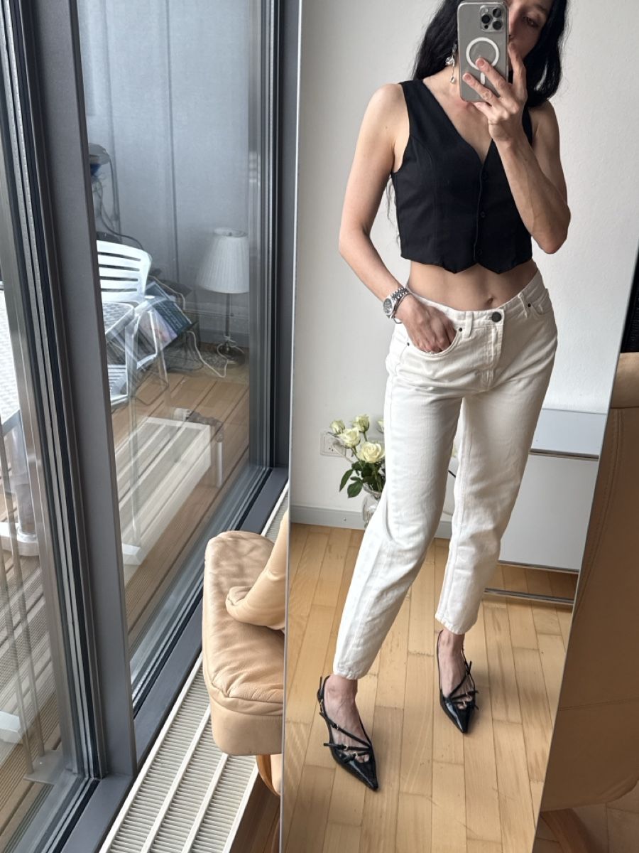 Jeans: Stylish Manor  Off-White Denim Jeans - Size 36, Spring! – Usato da Biel/Bienne venduto da TanyaM02 3