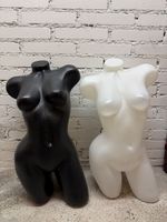 Female Mannequin Torsos, Black and White, Set of Two