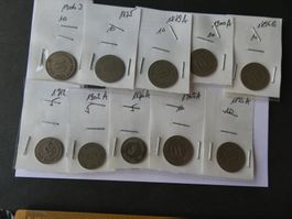 Dt. Reich ab 1875, Konvolut 10- und 5-Pfennig