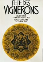 FETE DES VIGNERONS VEVEY SOLEIL 1977 - Affiche originale