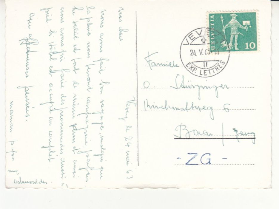 Cartes postales: Vevey Montreux 1963 – D'occasion à Bürglen TG par StampGraf 1