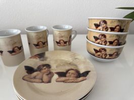 3er Set Engel: Schalen Tassen Teller gebraucht