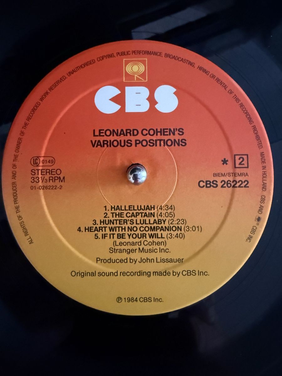 Dischi in vinile: Leonard Cohen Various Positions Vinyl LP Schallplatte – Usato da Goldach venduto da Donpancho 5