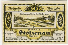 Notgeld "50 Pfennig. Stolzenau 1921"