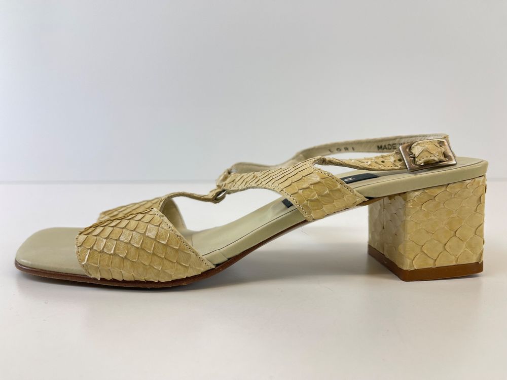 BALLY Lori Sandalen, Anakondaleder, EU 37 US Absatz