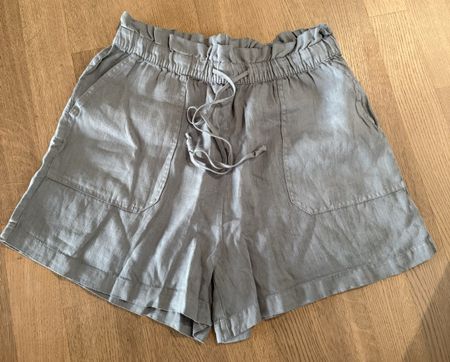 Zara Shorts 100% Leinen Grau/blau Grösse S neuwertig