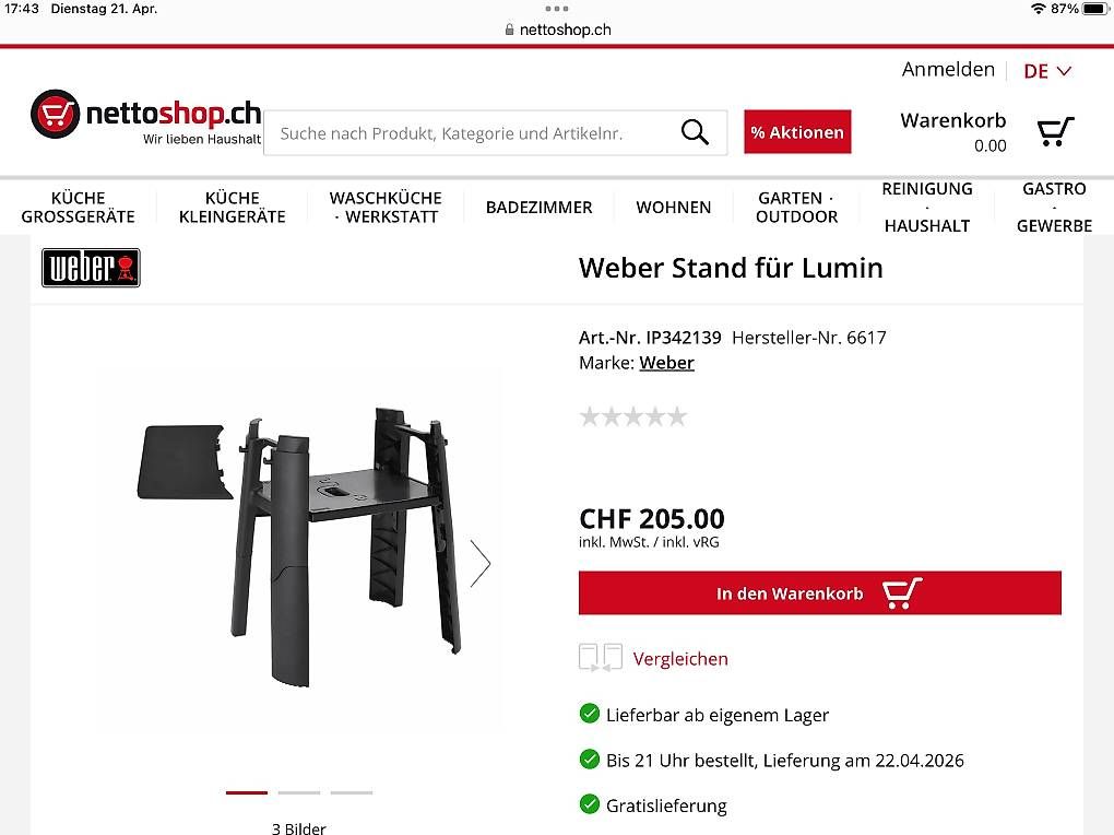 Grills: Stand zu Weber Lumin Elektrogrill – Neu (gemäss Beschreibung) aus Oberbuchsiten von Siku59 2