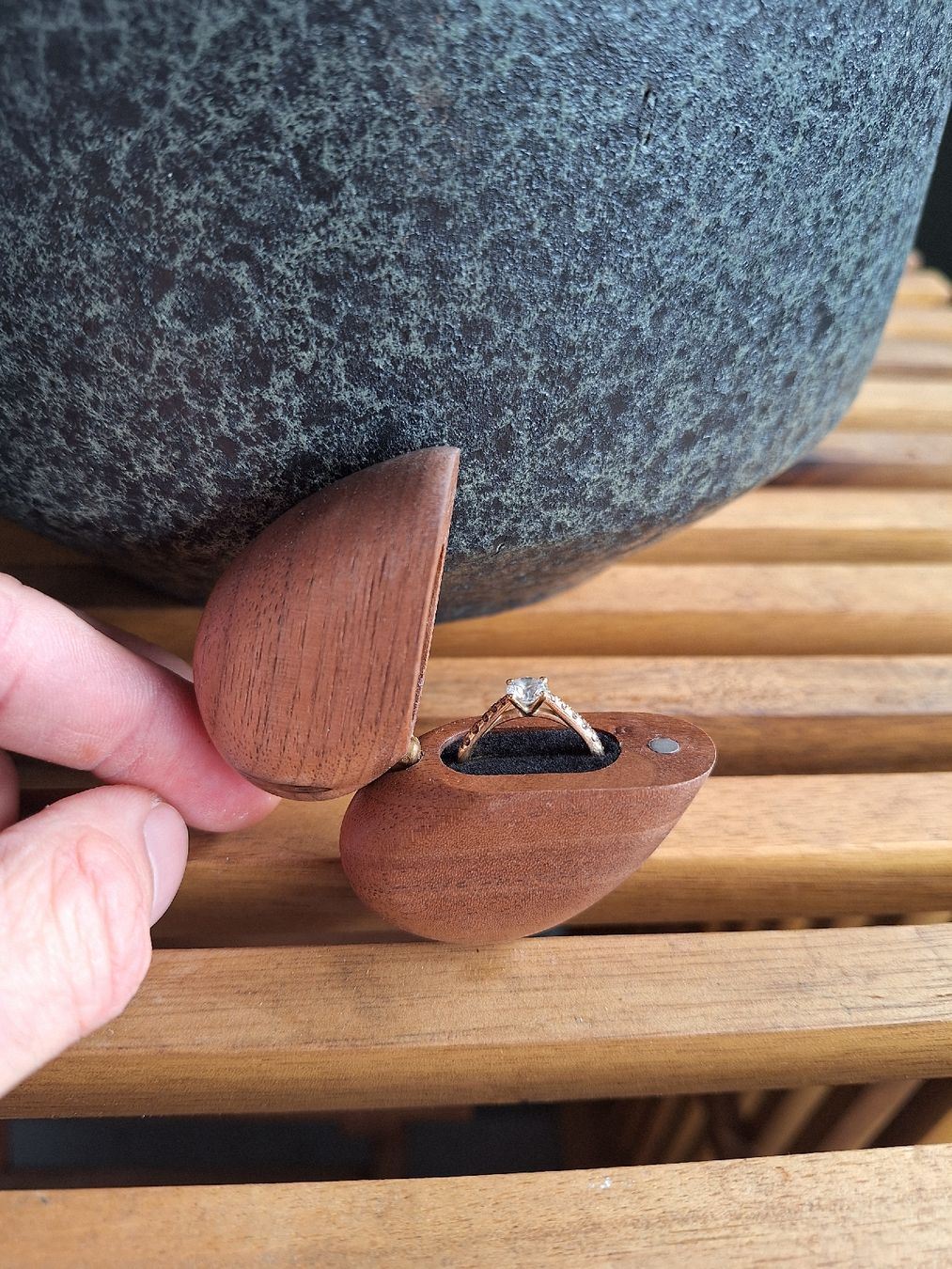 Anelli: Ringbox aus Holz Herzform – Nuovo e nell'imballaggio originale da Jona venduto da SL95 3