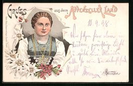 Litho Frau aus dem Appenzeller Land in T