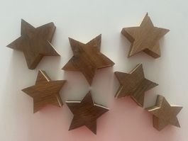 Sternen aus Eichenholz - Weihnachtsdeko - Adventsdekoration