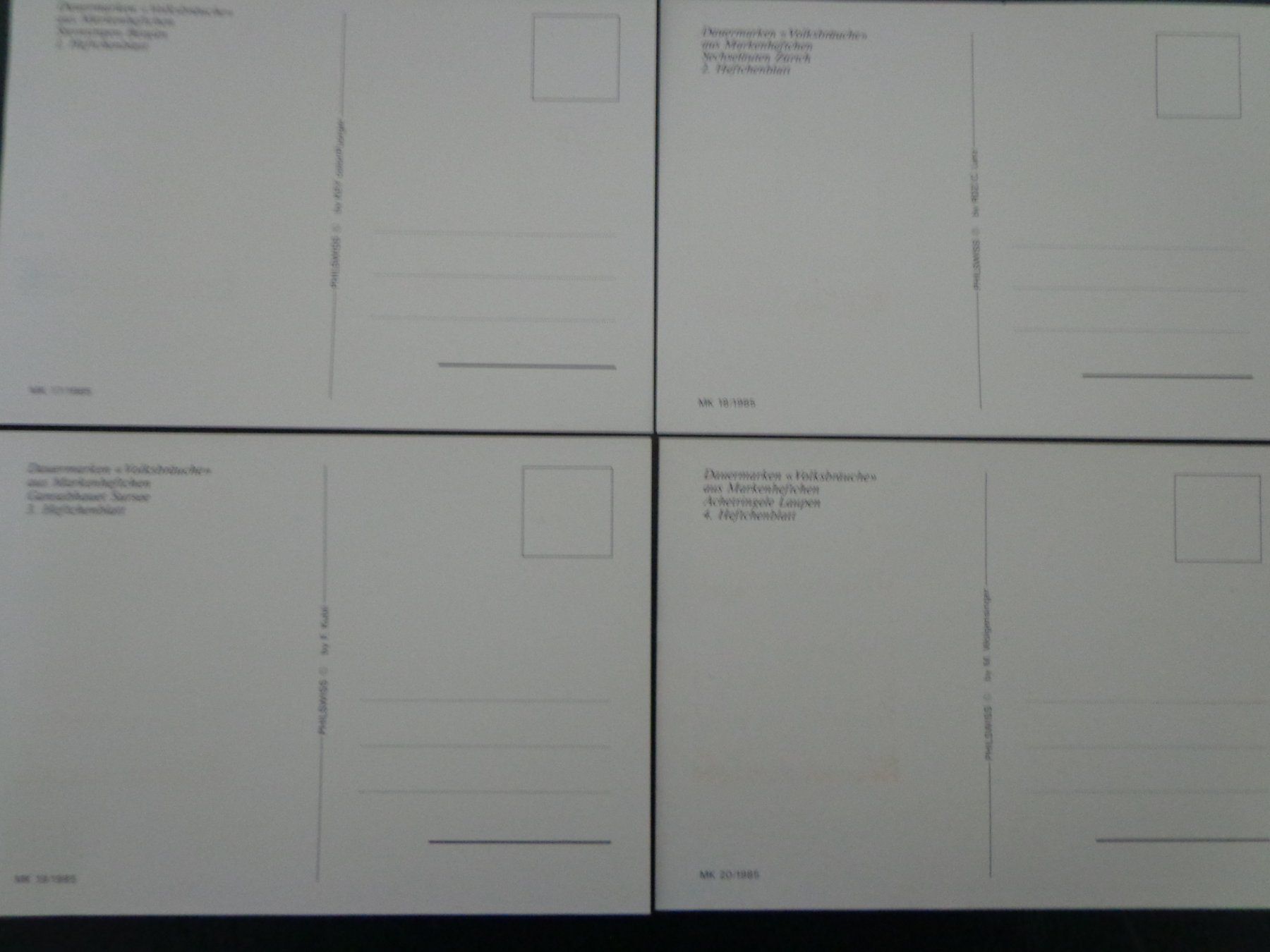 Tutti i francobolli: Satz 4 Maximumkarten 1985 Heftchenblatt BLOCK DAUERMARKEN – Nuovo (secondo la descrizione) da Le Locle venduto da aou_rf8w 1