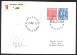 R-FDC Serie 443-444 Europamarken ET 26.9.1966