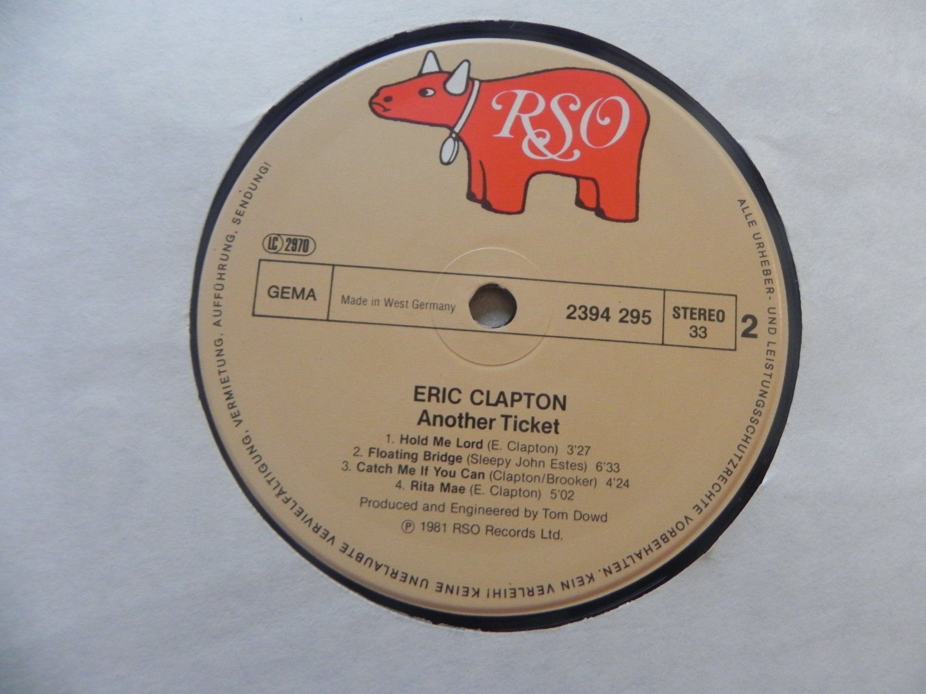 Dischi in vinile: LP brit. Blues Rock Eric Clapton 1981 Another Ticket – Usato da Siebnen venduto da krimsie 5