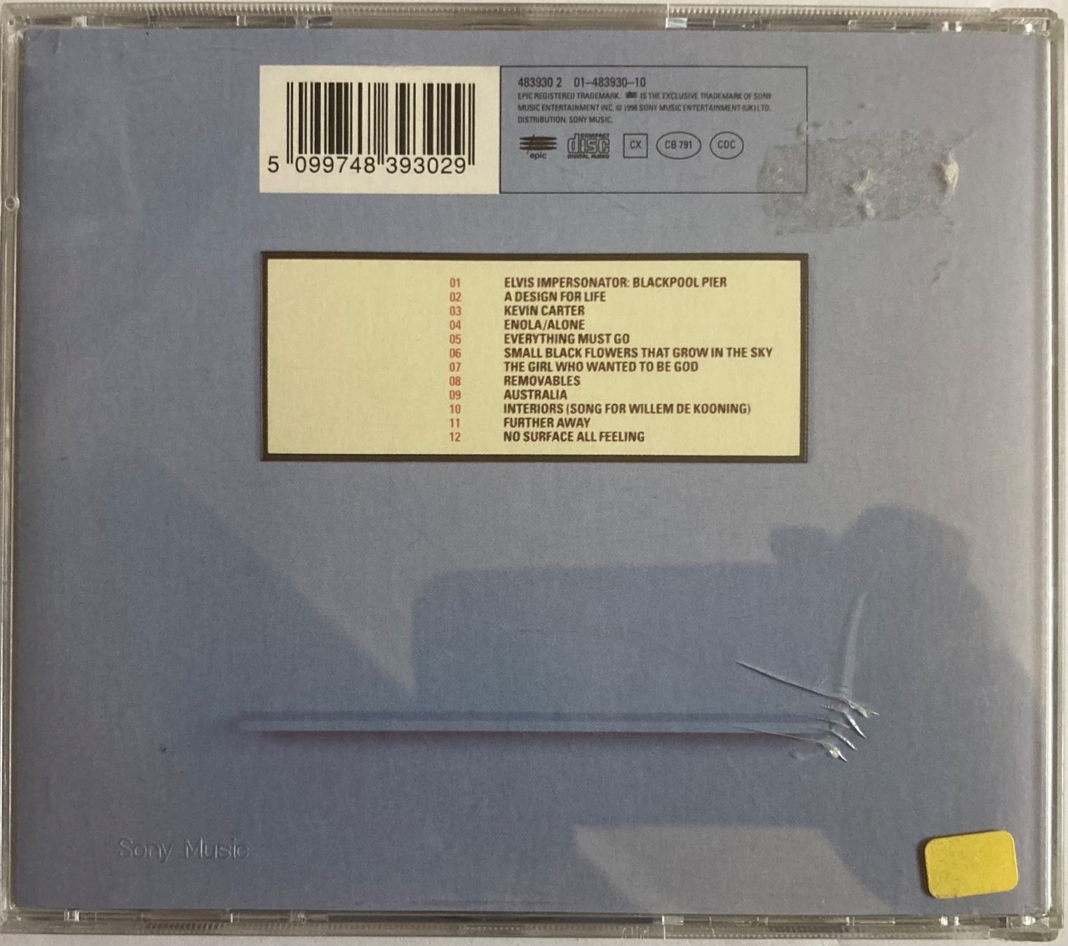 CD: MANIC STREET PREACHERS - EVERYTHING MUST GO – Usato da Poliez-Pittet venduto da Newtown-Records 1