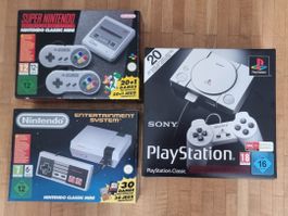 Sammler-Set – NES, SNES & PlayStation Classic Mini – NEU&OVP