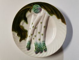 Assiette asperges Salins faïence vintage 24 cm