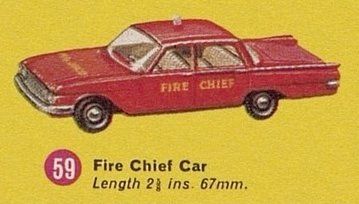 Matchbox Giocattoli: Matchbox Nr. 59 Fire Chief Car 1965 – Nuovo e nell'imballaggio originale da Zofingen venduto da Goldengolden 6