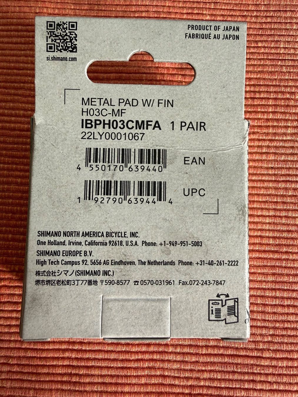 Shimano Pezzi di ricambio: Bremsbelag Shimano BP-H03C-MF – Nuovo e nell'imballaggio originale da Grabs venduto da Rolfsg 1