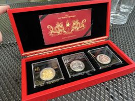 2012 Year of the Dragon – 3er Silbermünzen Set