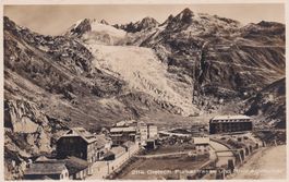 Gletsch Furkastrasse und Rhonegletscher