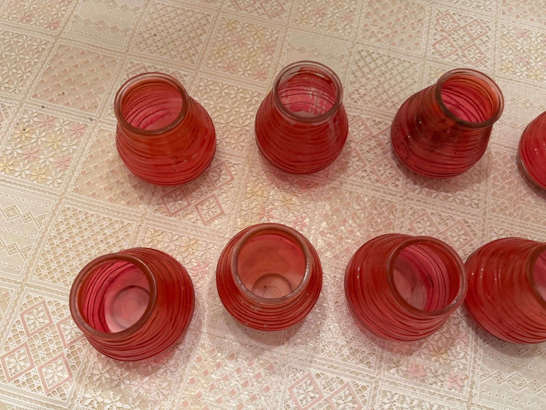 Portacandele: 8 rote  Teelichthalter, Windlichter, Glas gebraucht – Usato da Winterthur venduto da sportdisco2 5