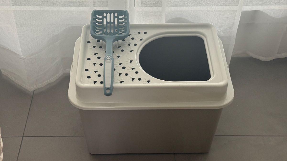 Sandkasten: Katzentoilette mit Schaufel, Grau/Weiß – Neu (gemäss Beschreibung) aus Neuhausen von Stylezilla
