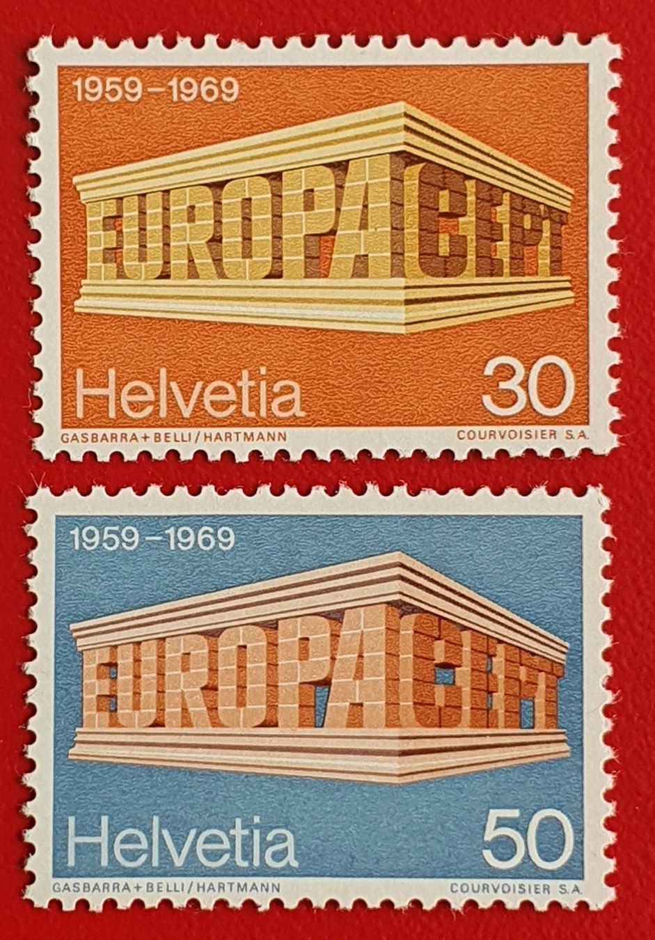 Tutti i francobolli: EUROPA CEPT SATZ 466 467 1969** POSTFRISCH – Nuovo (secondo la descrizione) da Düdingen venduto da Quartierstrasse
