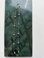 Elegante Vintage Perlenkette, goldfarben - silber 925