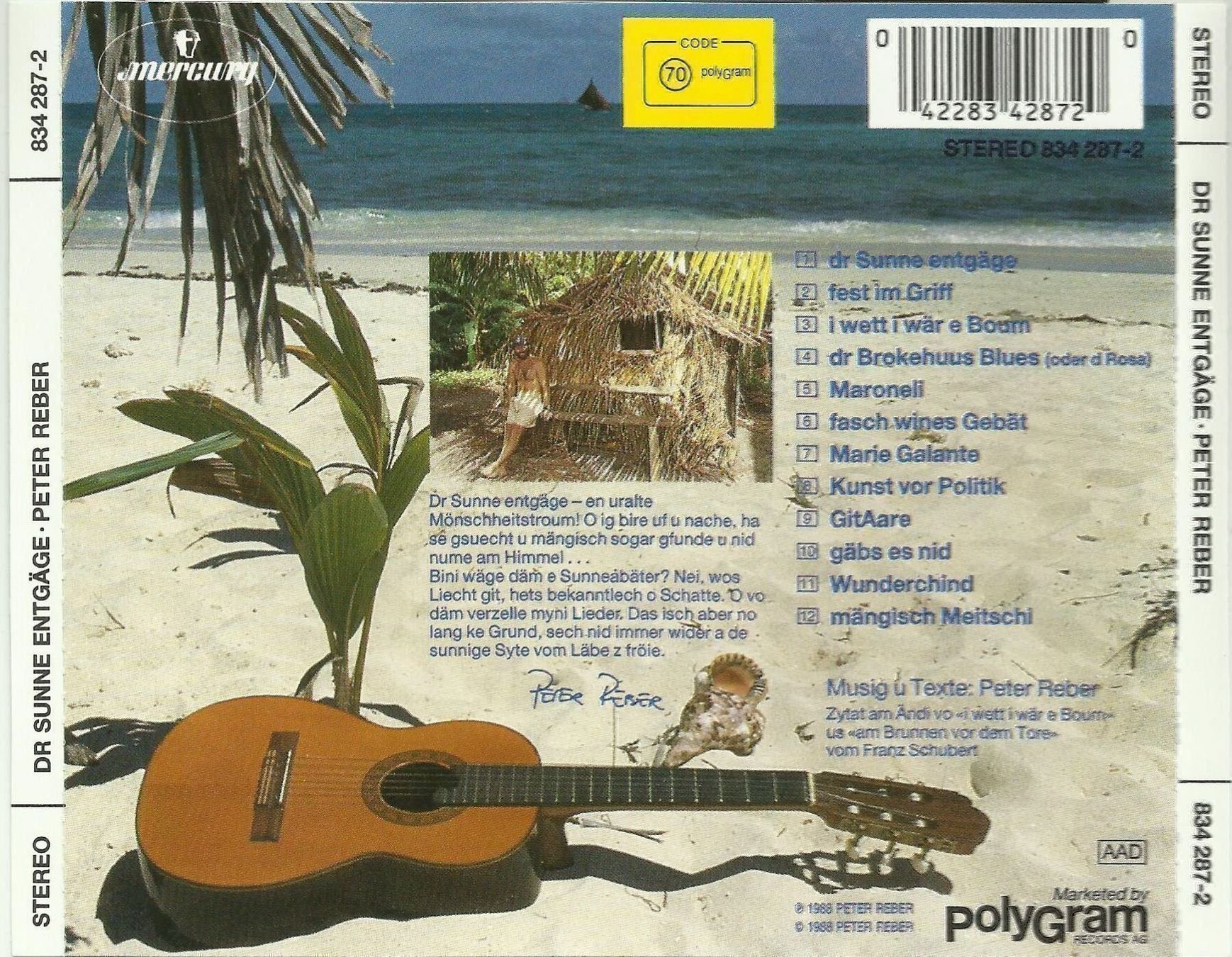 CD: Peter Reber CD Dr Sunne entgäge – Usato da St. Margarethen TG venduto da ursk10 1