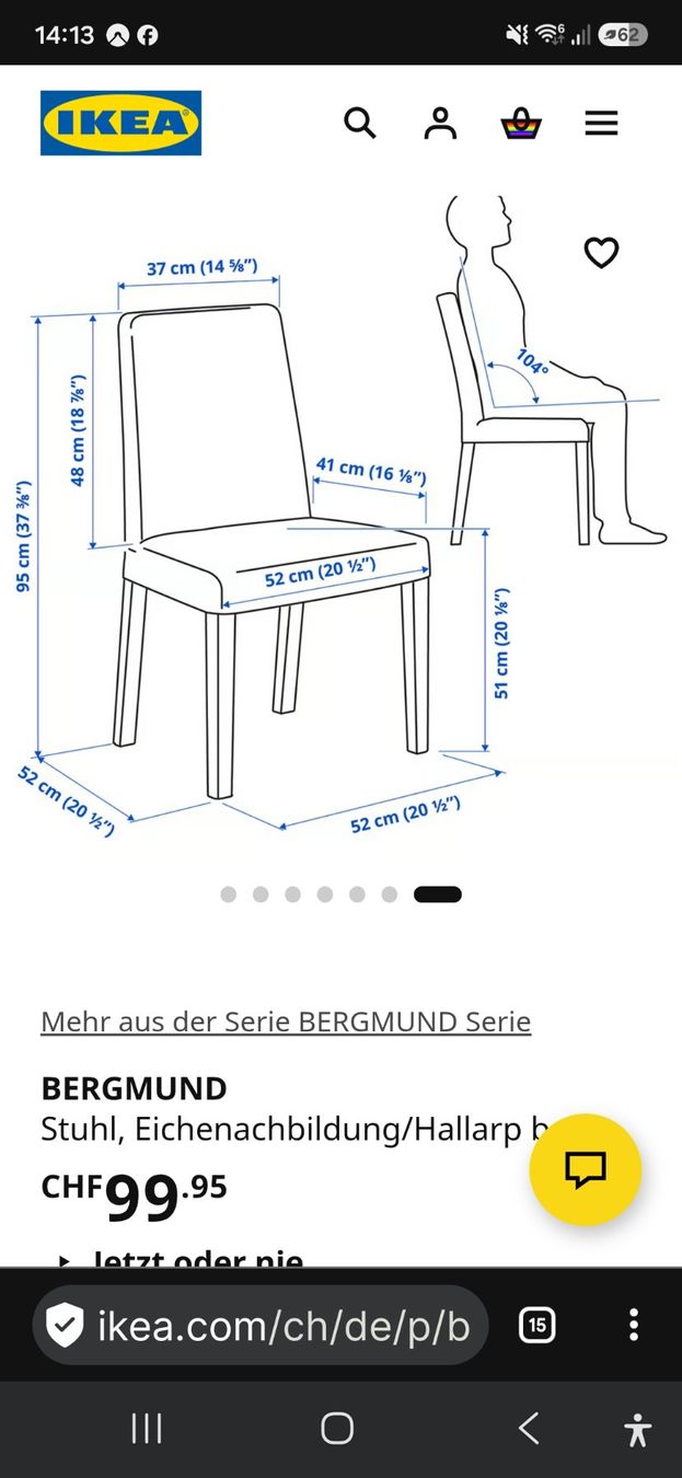 Ikea Sedie: 4 BERGMUND Stühle Eichenachbildung/Gunnared mittelgraublau – Usato da Therwil venduto da sunneblumen 2