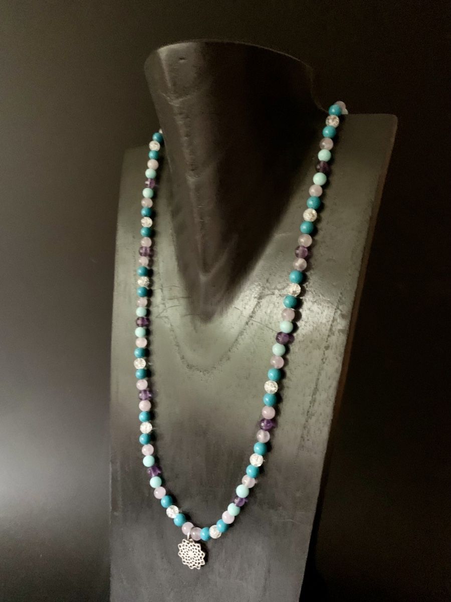 Colliers: Boho Chic Halskette mit Türkis, Amazonit & Amethyst Silber – Neuf avec emballage d'origine à Rüschlikon par ThereseJewelryDesign 1