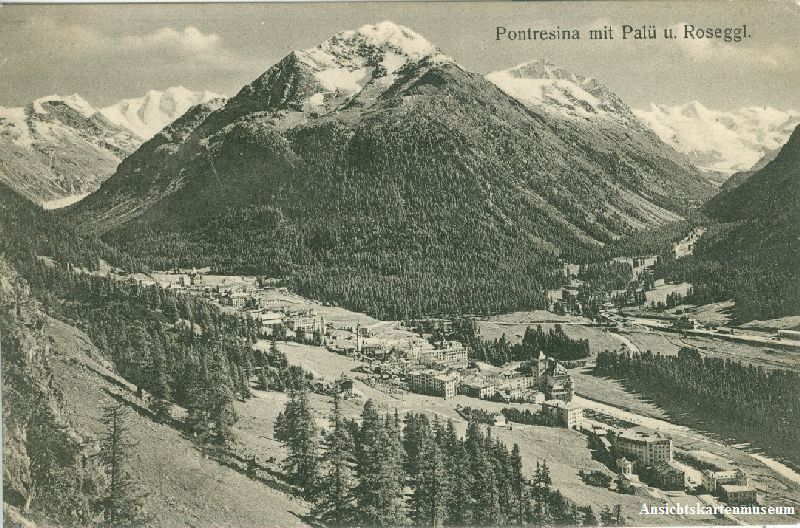 Cartoline postali: Pontresina - mit Palü und Roseggl. c1910 – Usato da Emmenbrücke venduto da teestube