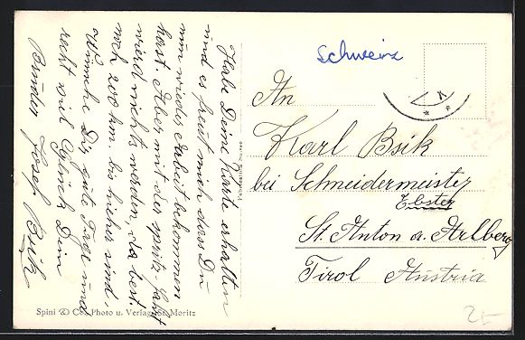 Cartoline postali: AK St. Moritz-Dorf, Hotel Caspar Badrutt – Usato da Berlin venduto da bartko-reher 1