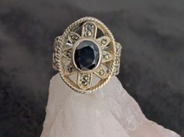 Ring Silber 925 mit schwarzem Stein