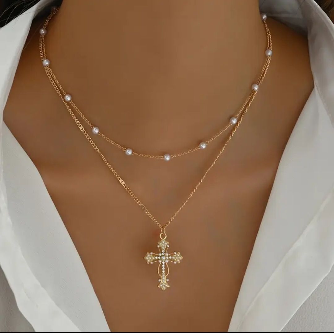 Catenine: Collier croix dorée, NEUF – Nuovo e nell'imballaggio originale da Puidoux venduto da mic_c2fh