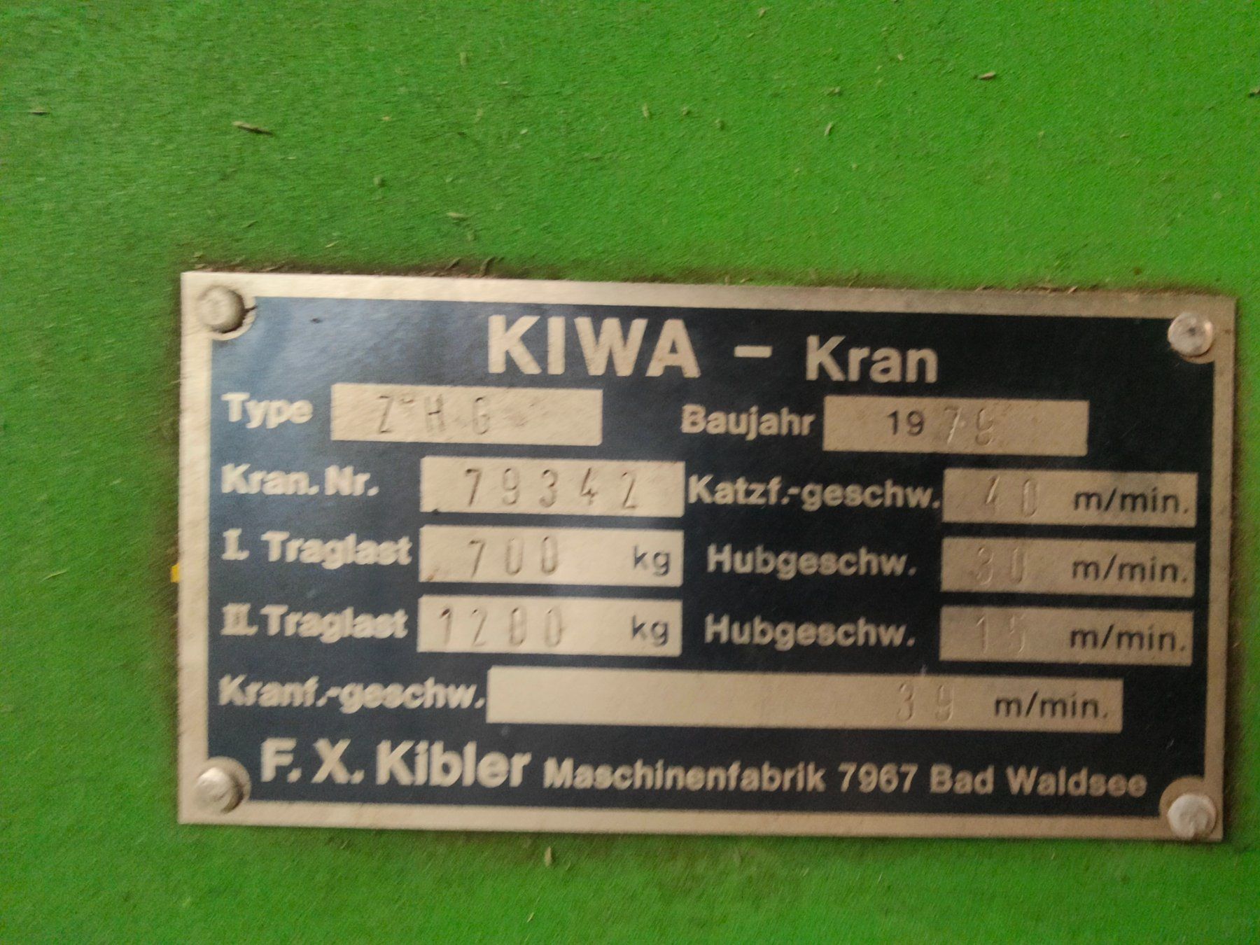 Gru: Krangabel Kiwa Kolb – Usato da Niedermuhlern venduto da 7810 5
