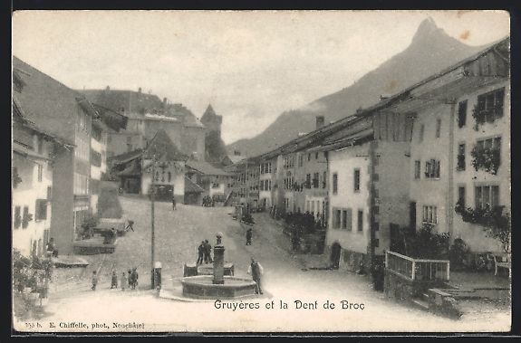 Cartoline postali: AK Gruyères, La Dent de Broc – Usato da Berlin venduto da bartko-reher