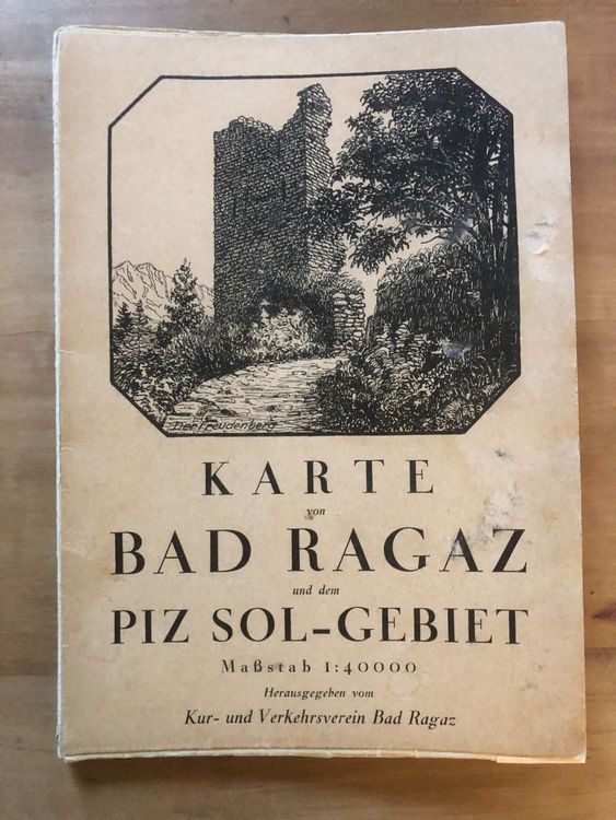 Karte von Bad Ragaz und dem Piz SolGebiet. 140 000 Kaufen auf Ricardo