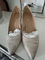 LK Bennett Pumps 41 Creme Silber Gold Vollleder